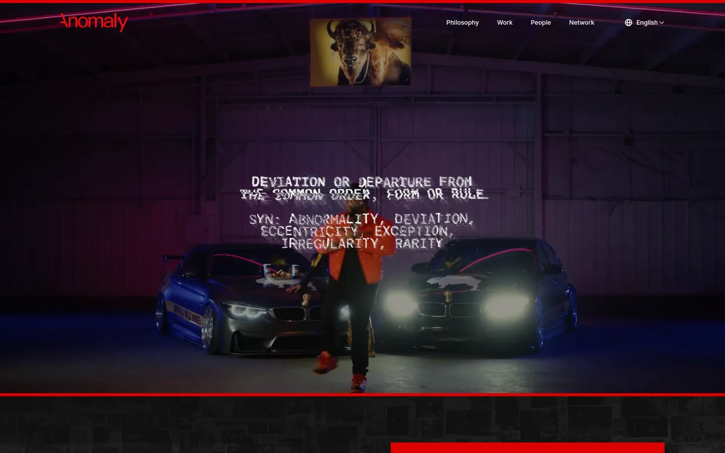 Anomaly, first screen, design by Anomaly