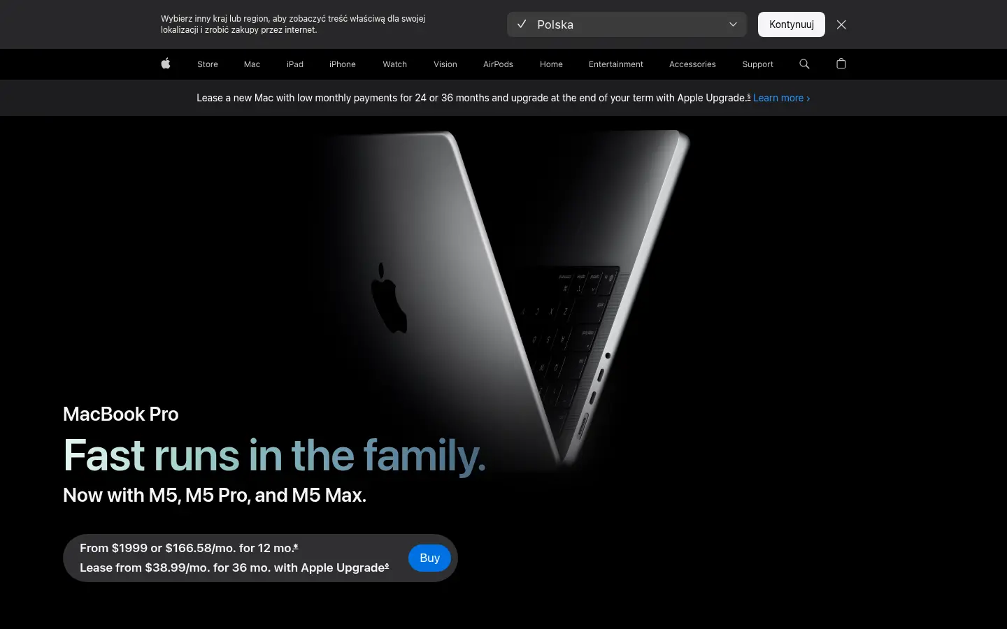 Apple MacBook Pro product page, landing page design by Apple