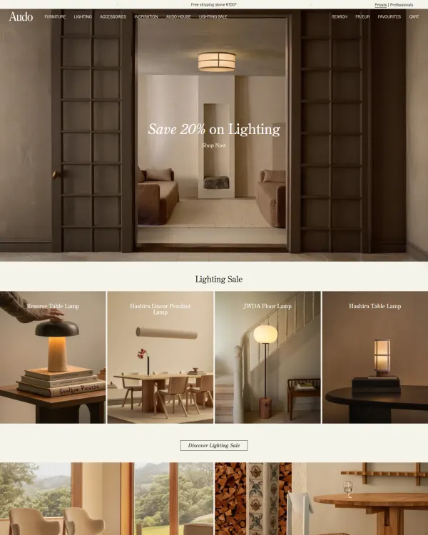 Audo Copenhagen homepage, design by Audo Copenhagen