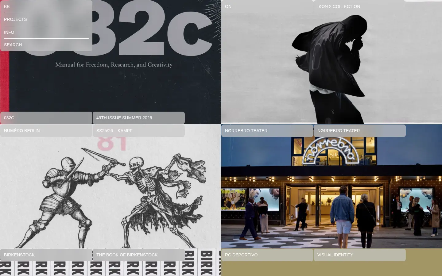 Bureau Borsche, first screen, design by Bureau Borsche