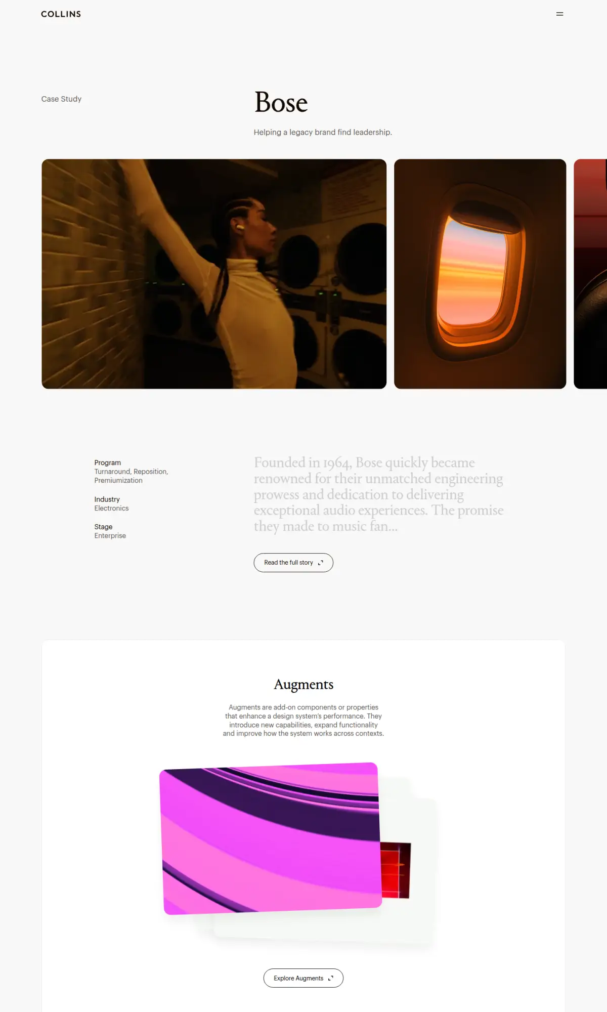 Bose identity by Collins, the page as you scroll