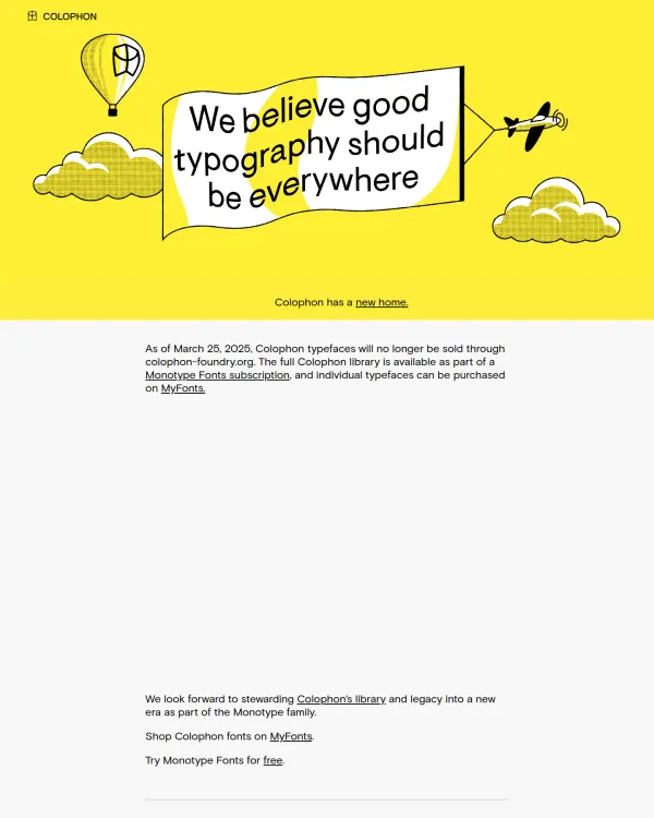 Colophon Foundry, design by Colophon