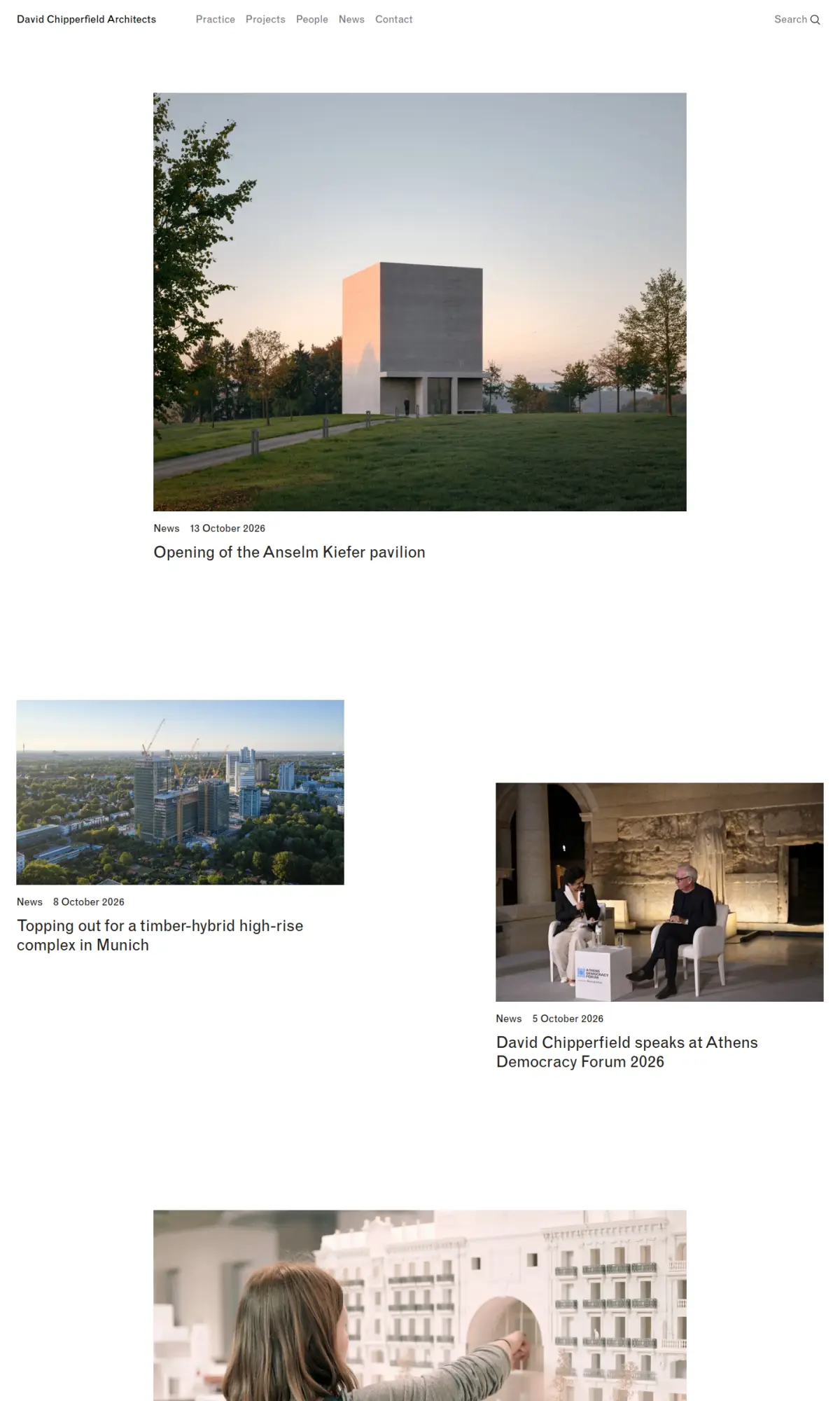 David Chipperfield Architects, the page as you scroll