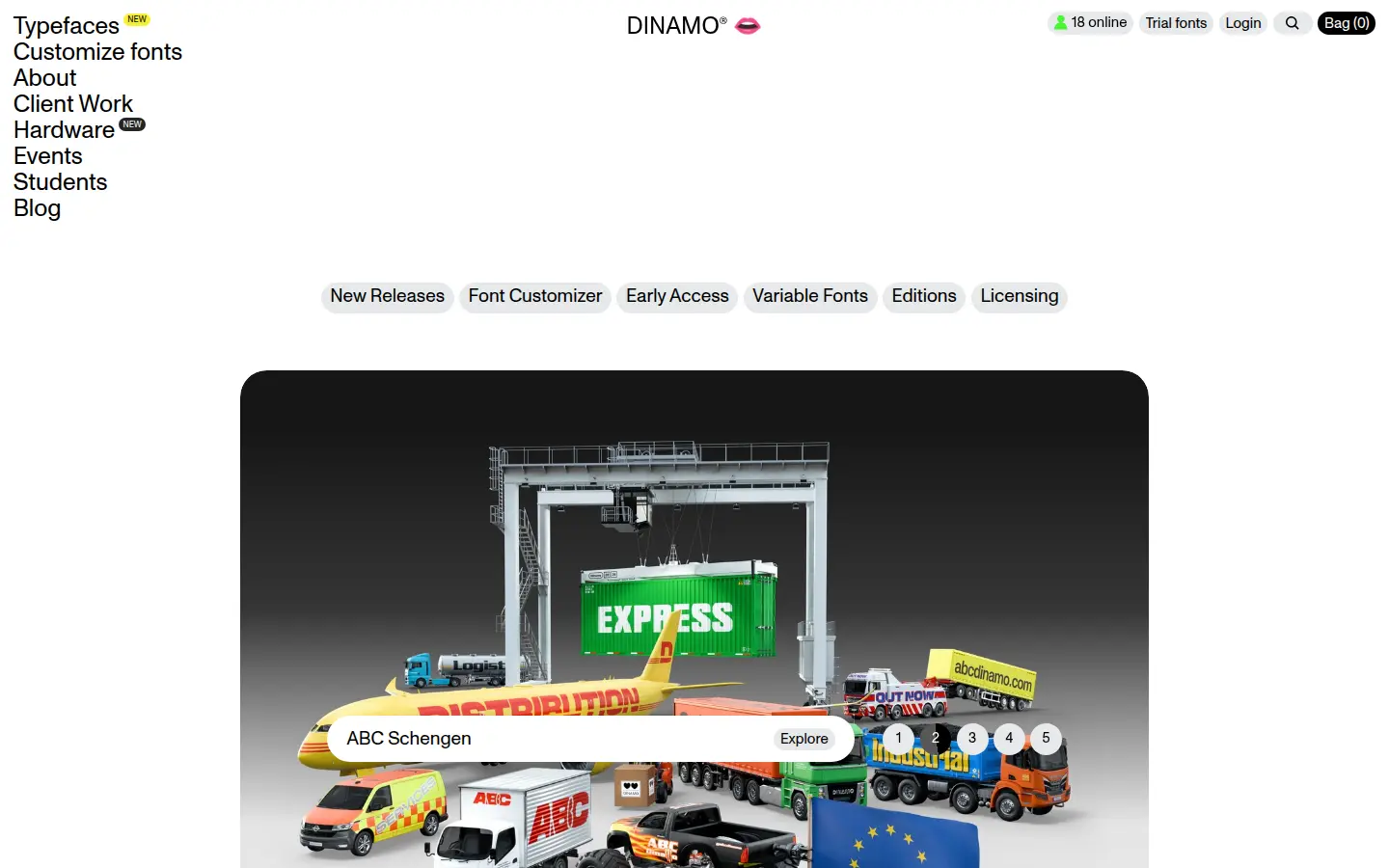 ABC Dinamo, first screen, design by Dinamo