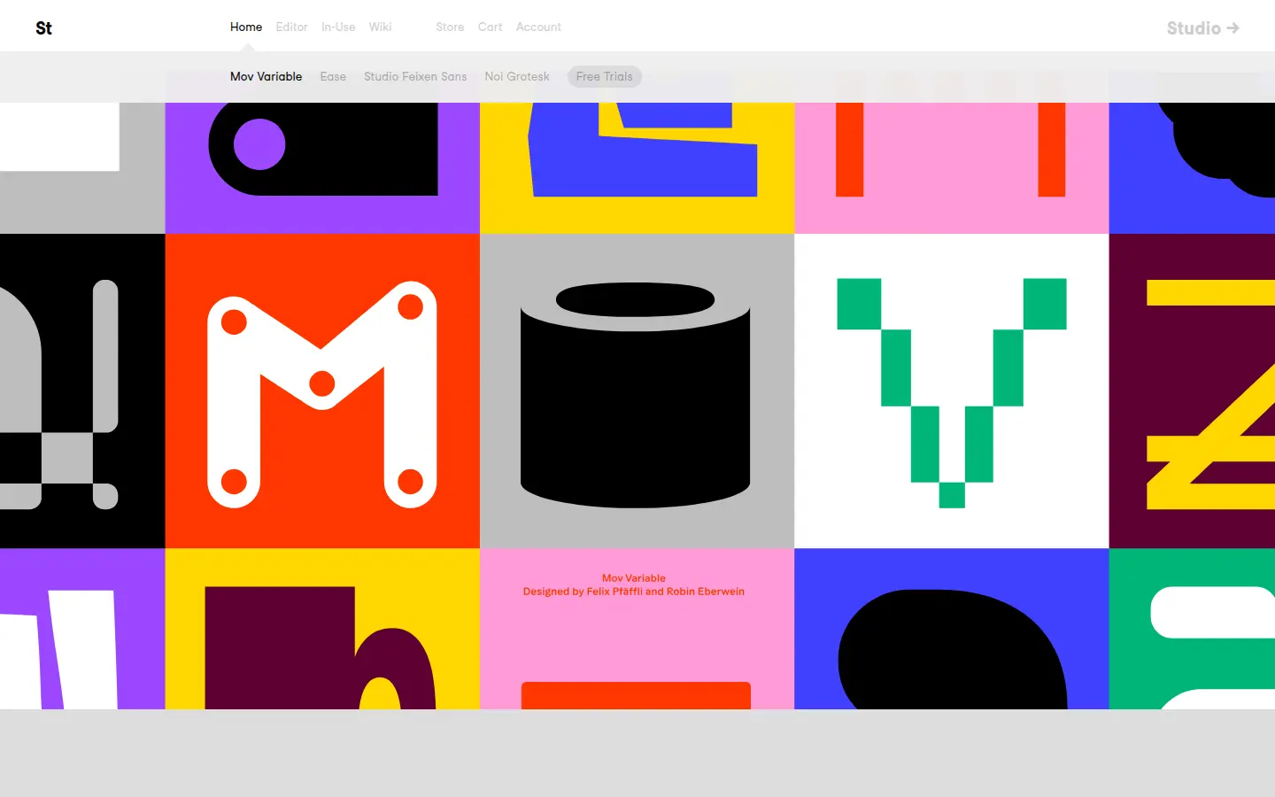 Studio Feixen Sans, first screen, design by Studio Feixen