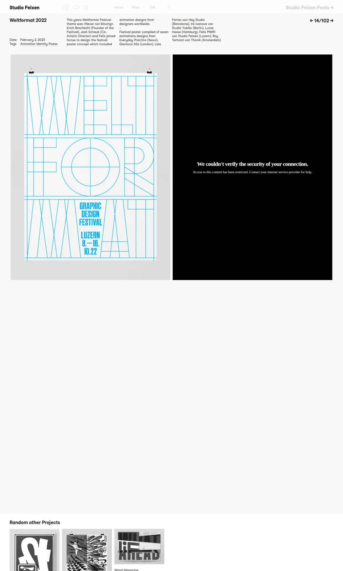 Weltformat poster festival by Studio Feixen, the page as you scroll