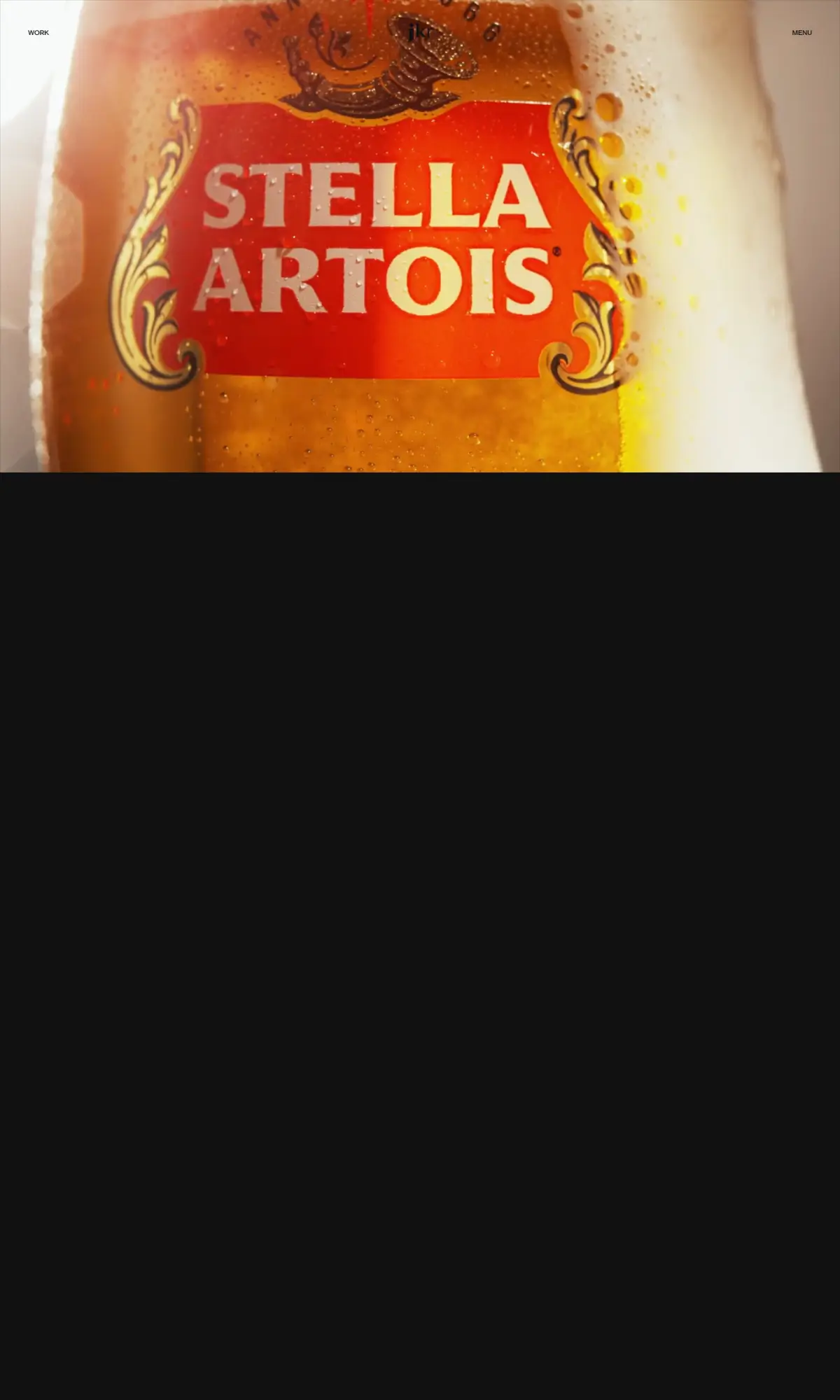 Stella Artois packaging by Jones Knowles Ritchie, the page as you scroll