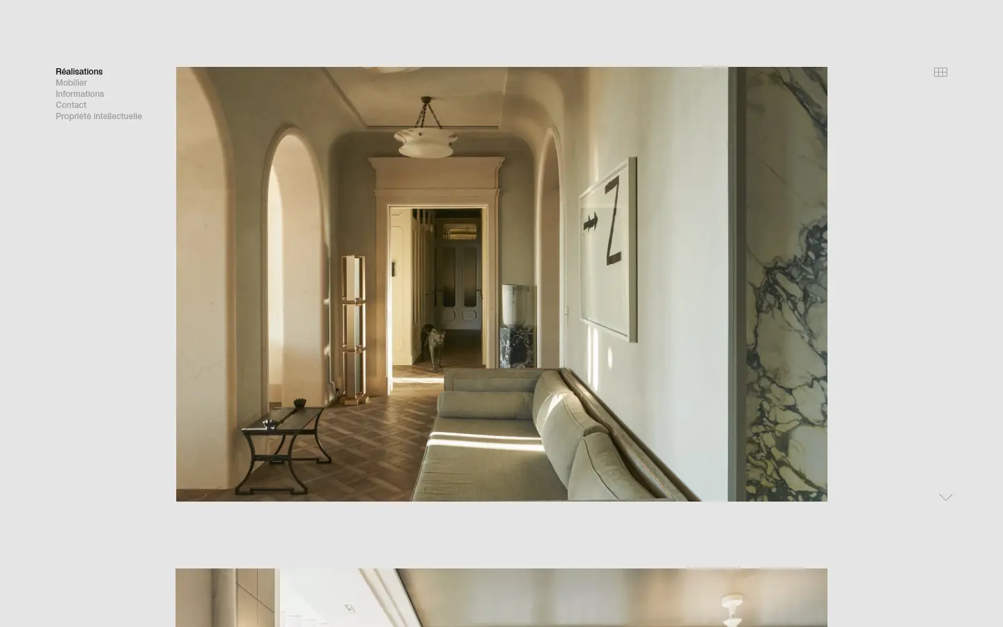 Joseph Dirand Architecture, first screen, design by Joseph Dirand
