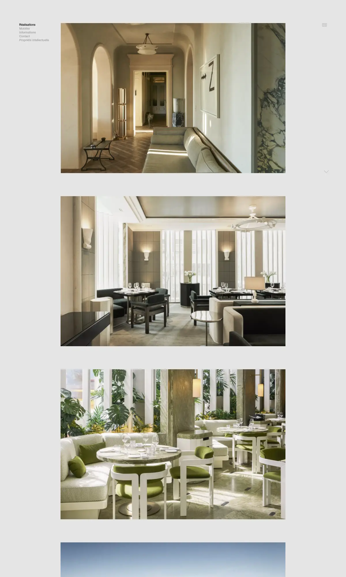 Joseph Dirand Architecture, the page as you scroll