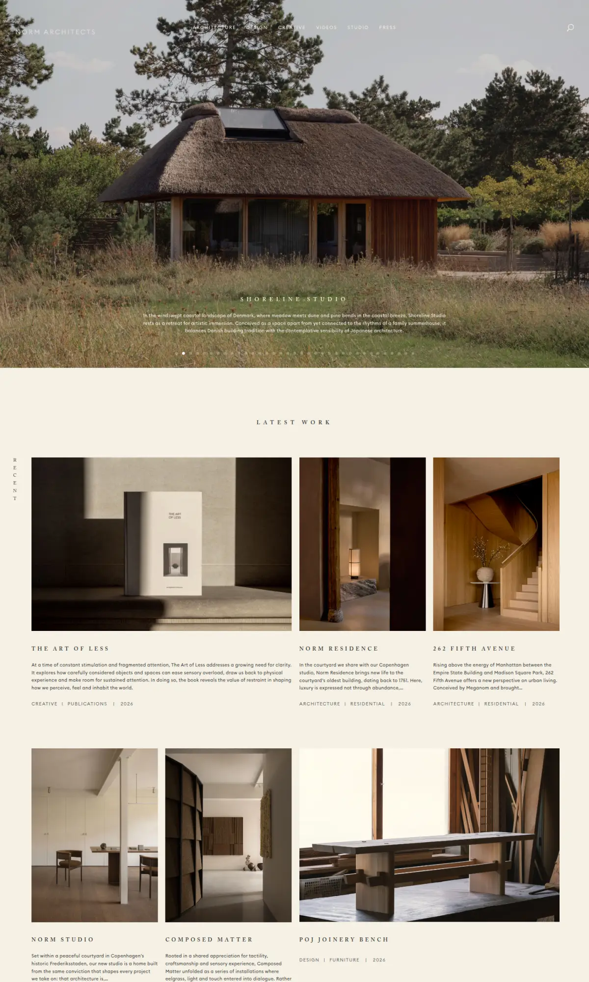 Norm Architects, the page as you scroll