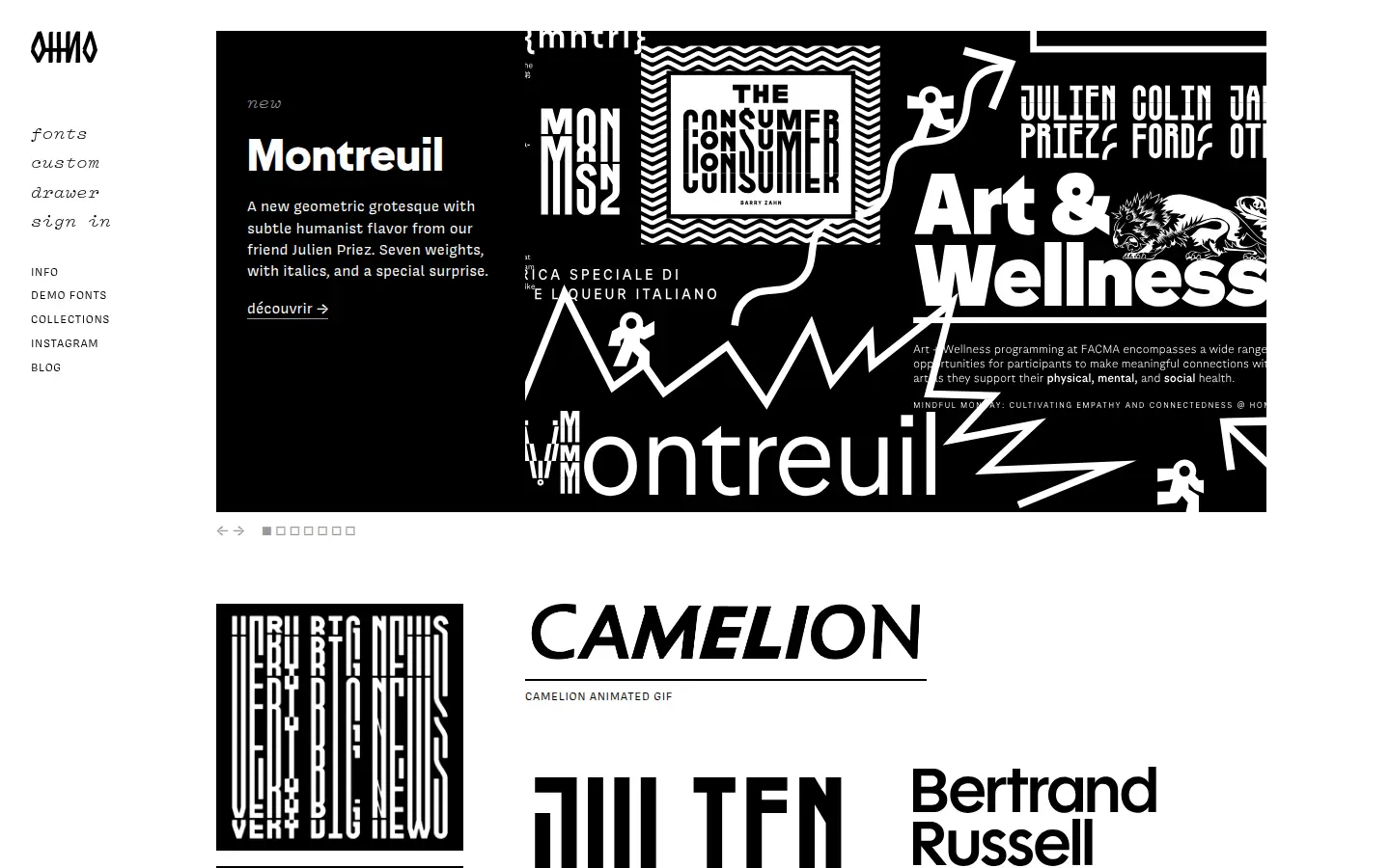 OH no Type Company, first screen, design by OH no Type Company