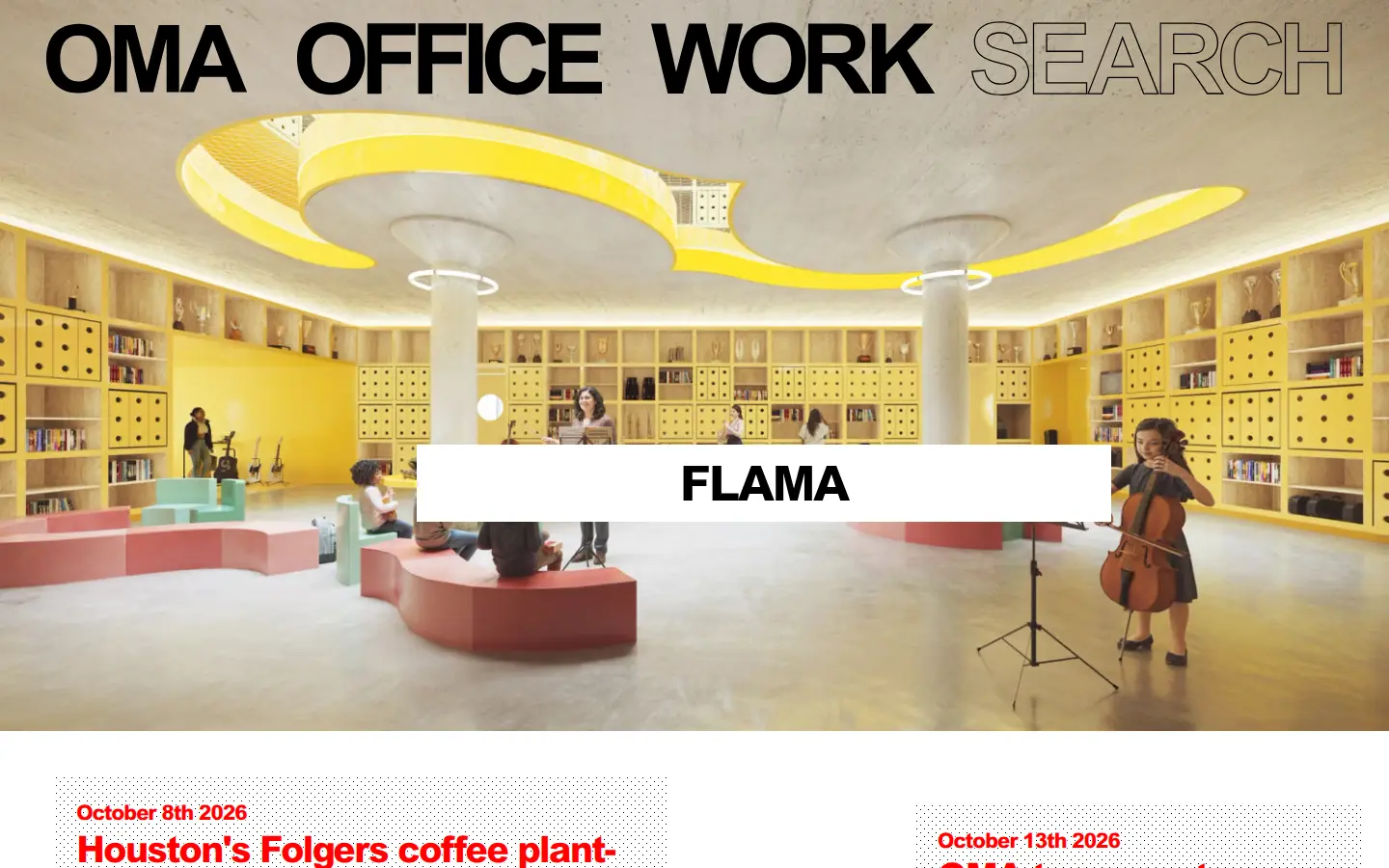 OMA, first screen, design by OMA