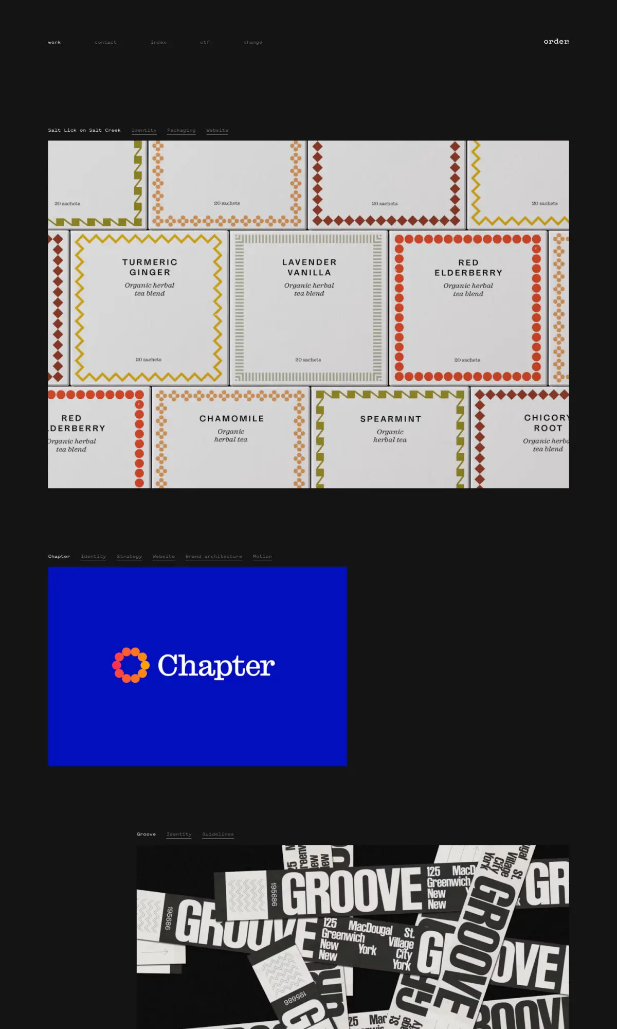Order, the page as you scroll