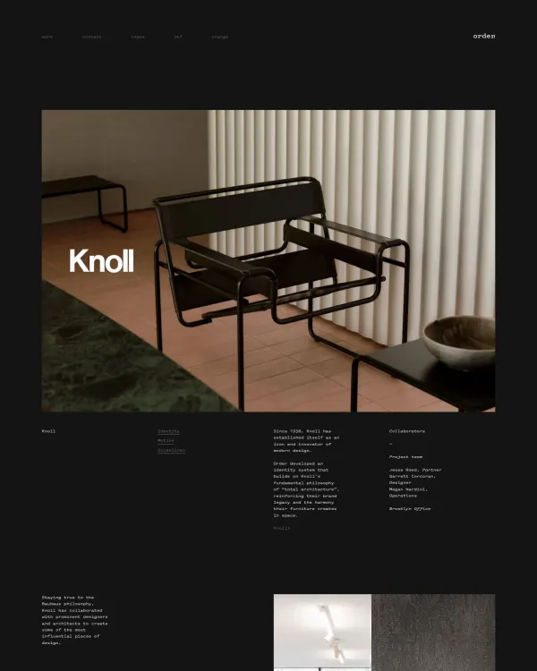 Knoll identity by Order, design by Order