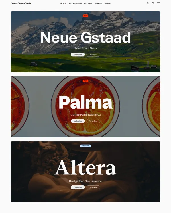 Pangram Pangram Foundry, design by Pangram Pangram