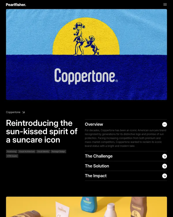 Coppertone packaging by Pearlfisher, design by Pearlfisher