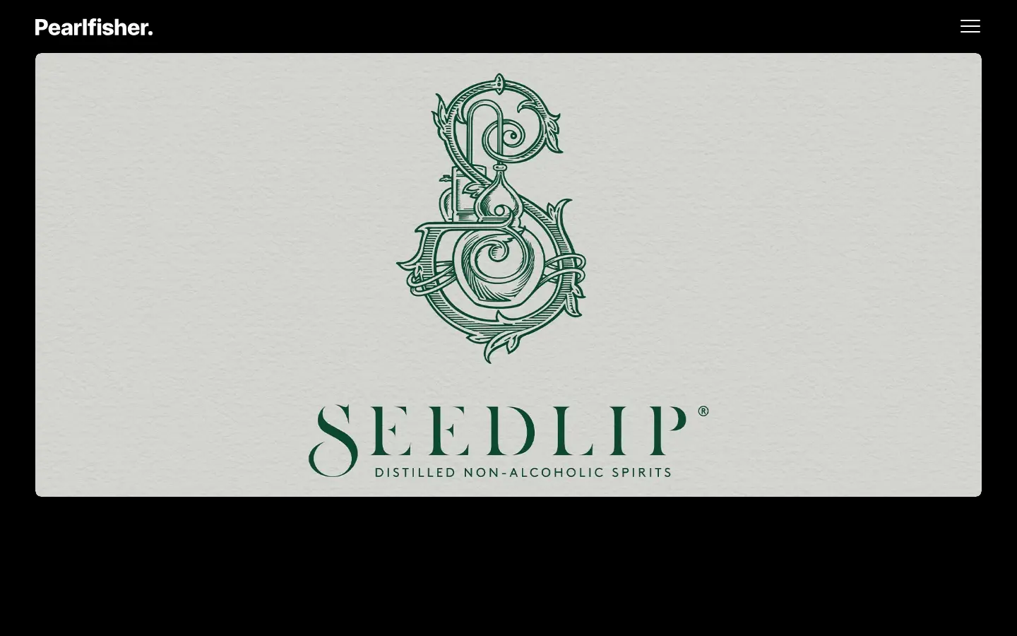 Seedlip packaging by Pearlfisher, first screen, design by Pearlfisher