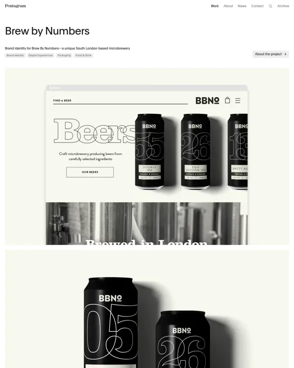 Brew By Numbers beer packaging by Pentagram, design by Pentagram