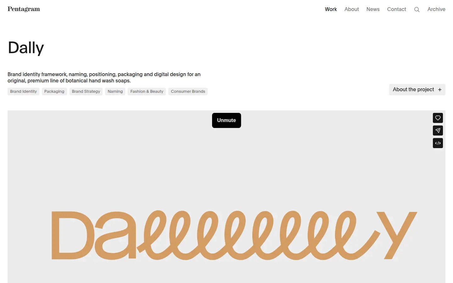 Dally packaging by Pentagram, first screen, design by Pentagram