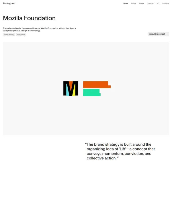 Mozilla Foundation identity by Pentagram, design by Pentagram