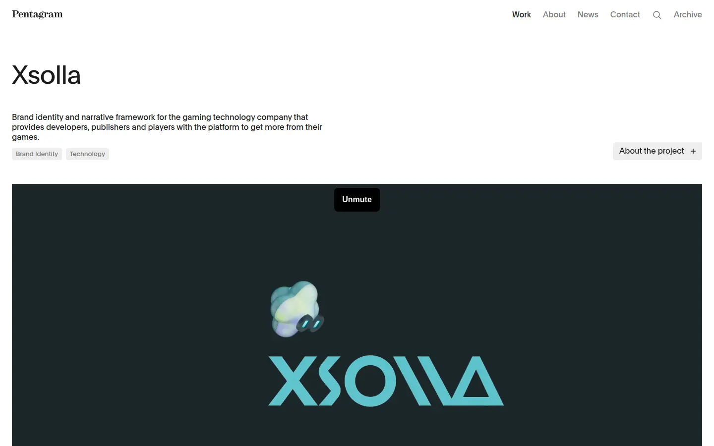 Xsolla identity by Pentagram, first screen, design by Pentagram