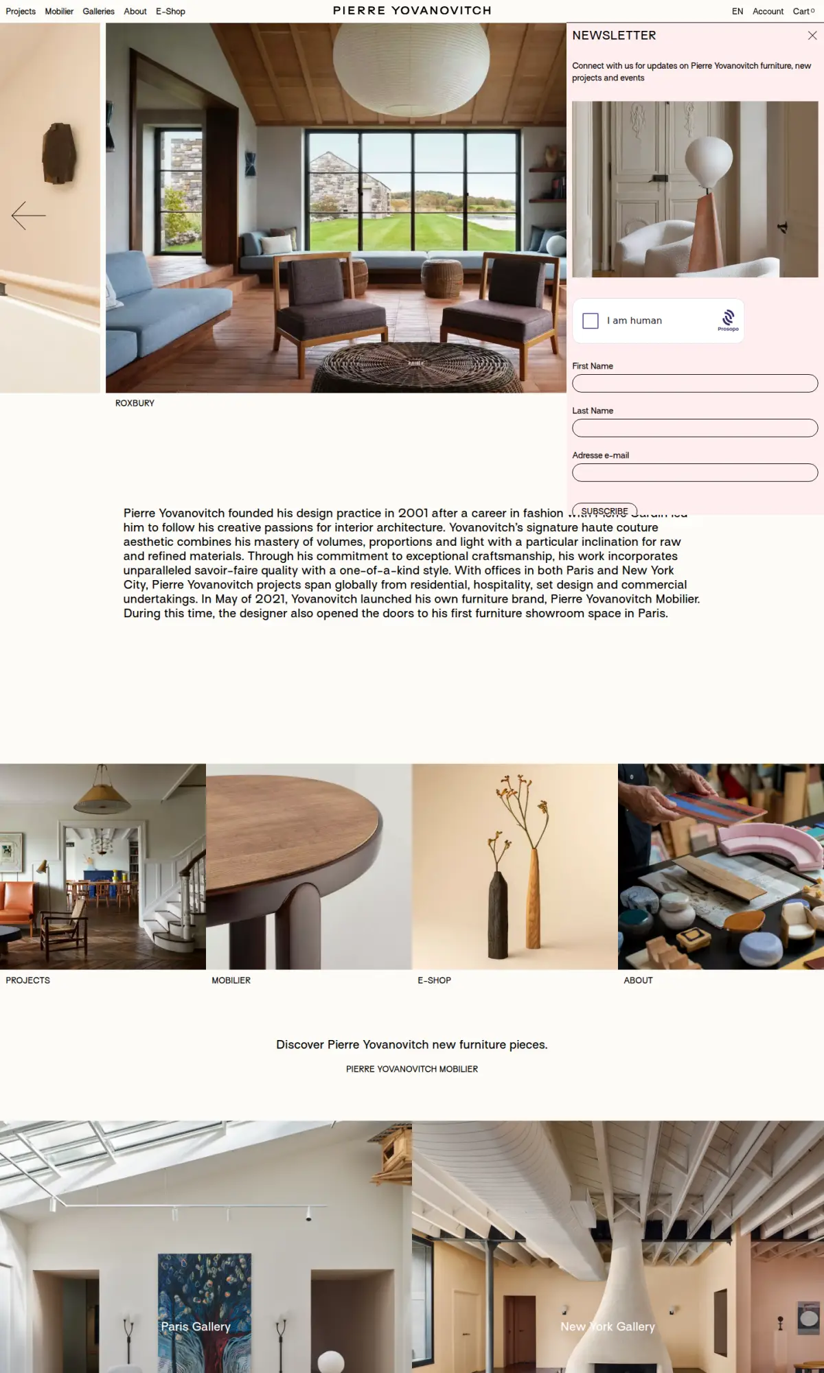 Pierre Yovanovitch, the page as you scroll