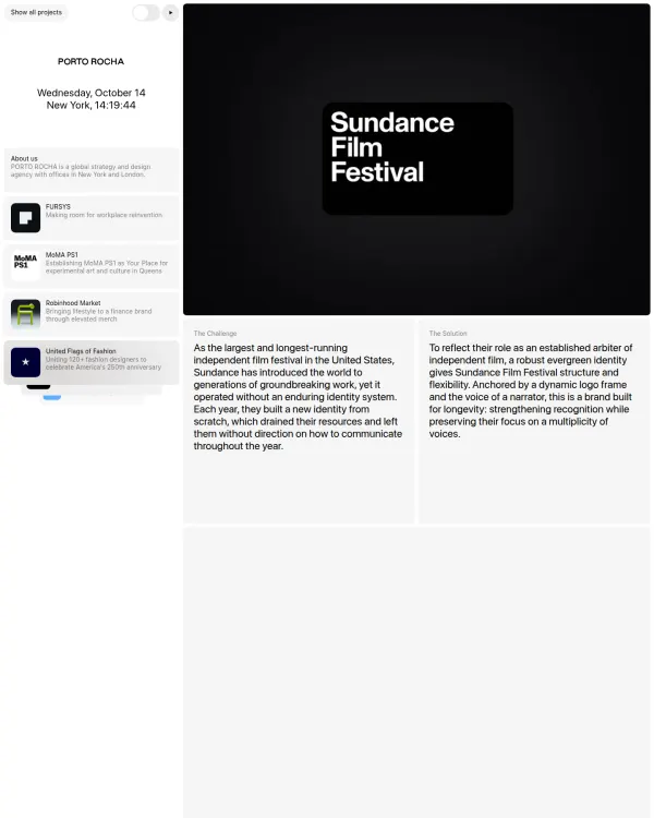 Sundance by Porto Rocha, design by Porto Rocha