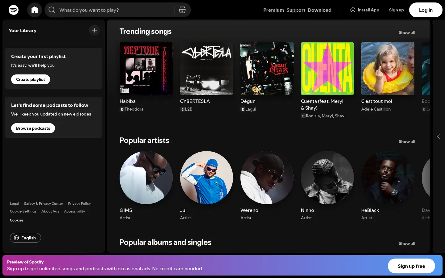 Spotify Design, first screen, design by Spotify