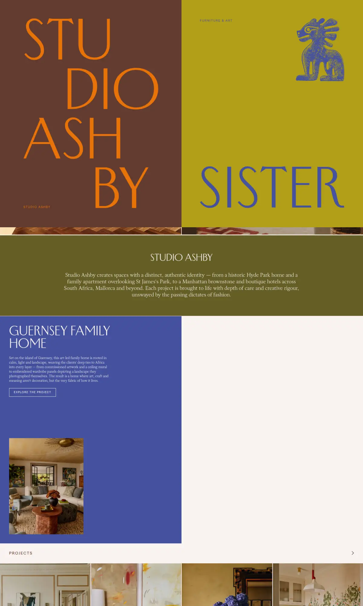 Studio Ashby, the page as you scroll
