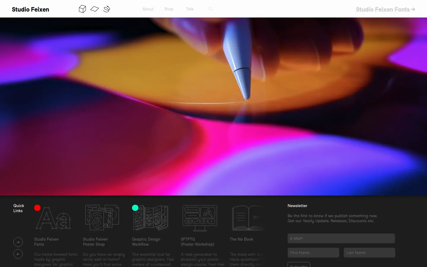 Studio Feixen, first screen, design by Studio Feixen