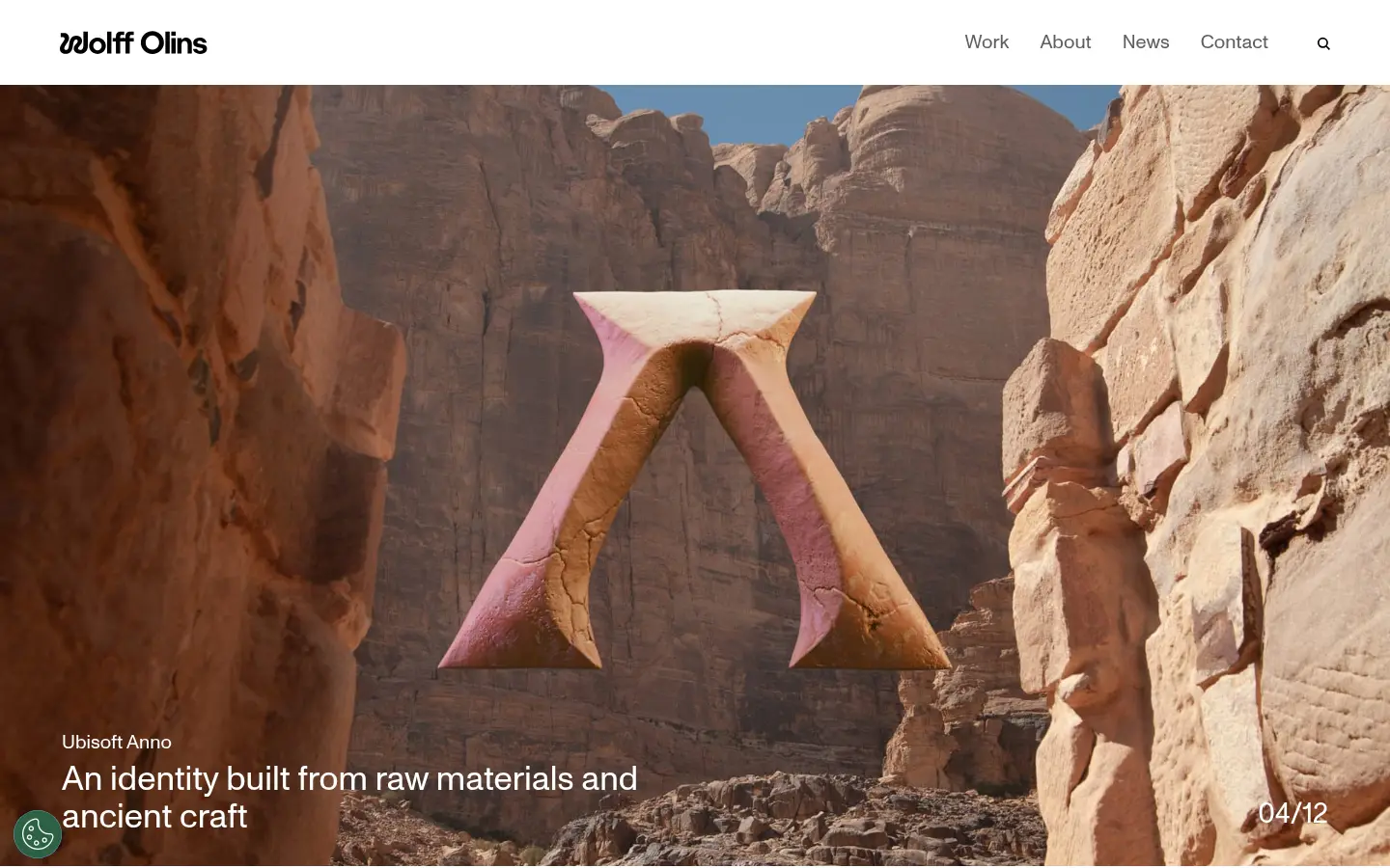 Wolff Olins, first screen, design by Wolff Olins