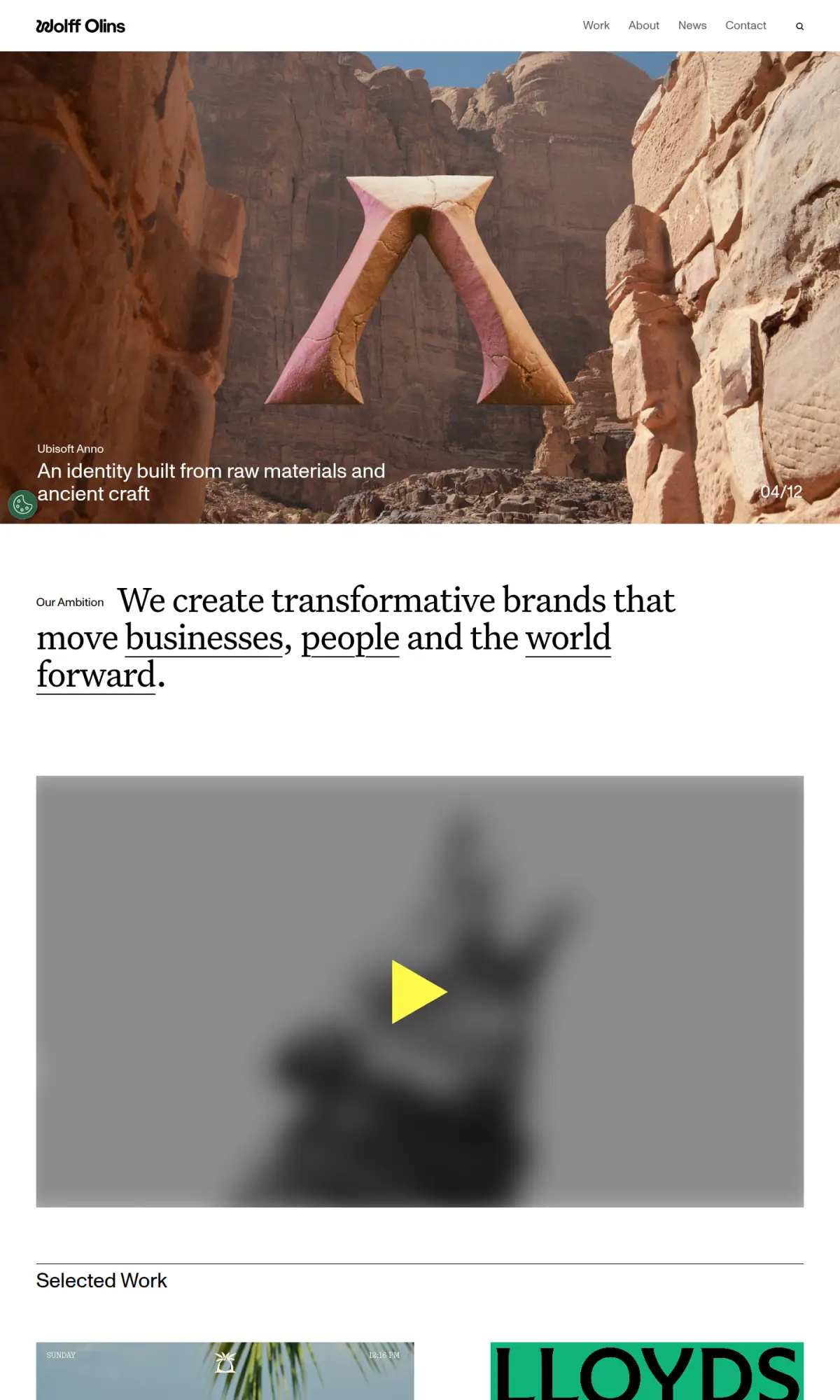 Wolff Olins, the page as you scroll