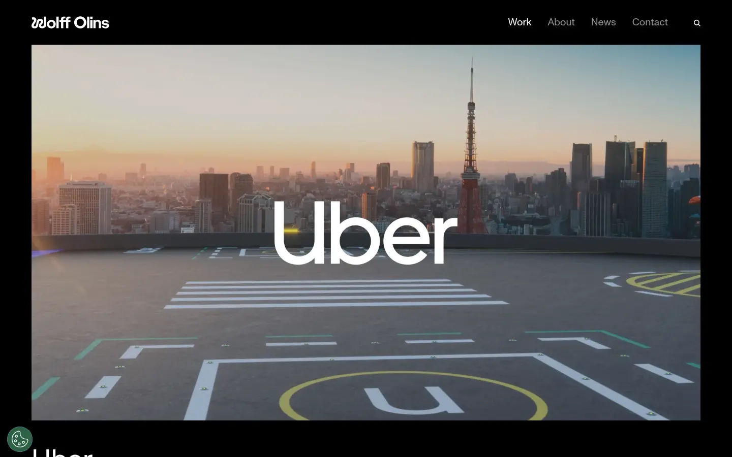 Uber identity by Wolff Olins, first screen, design by Wolff Olins